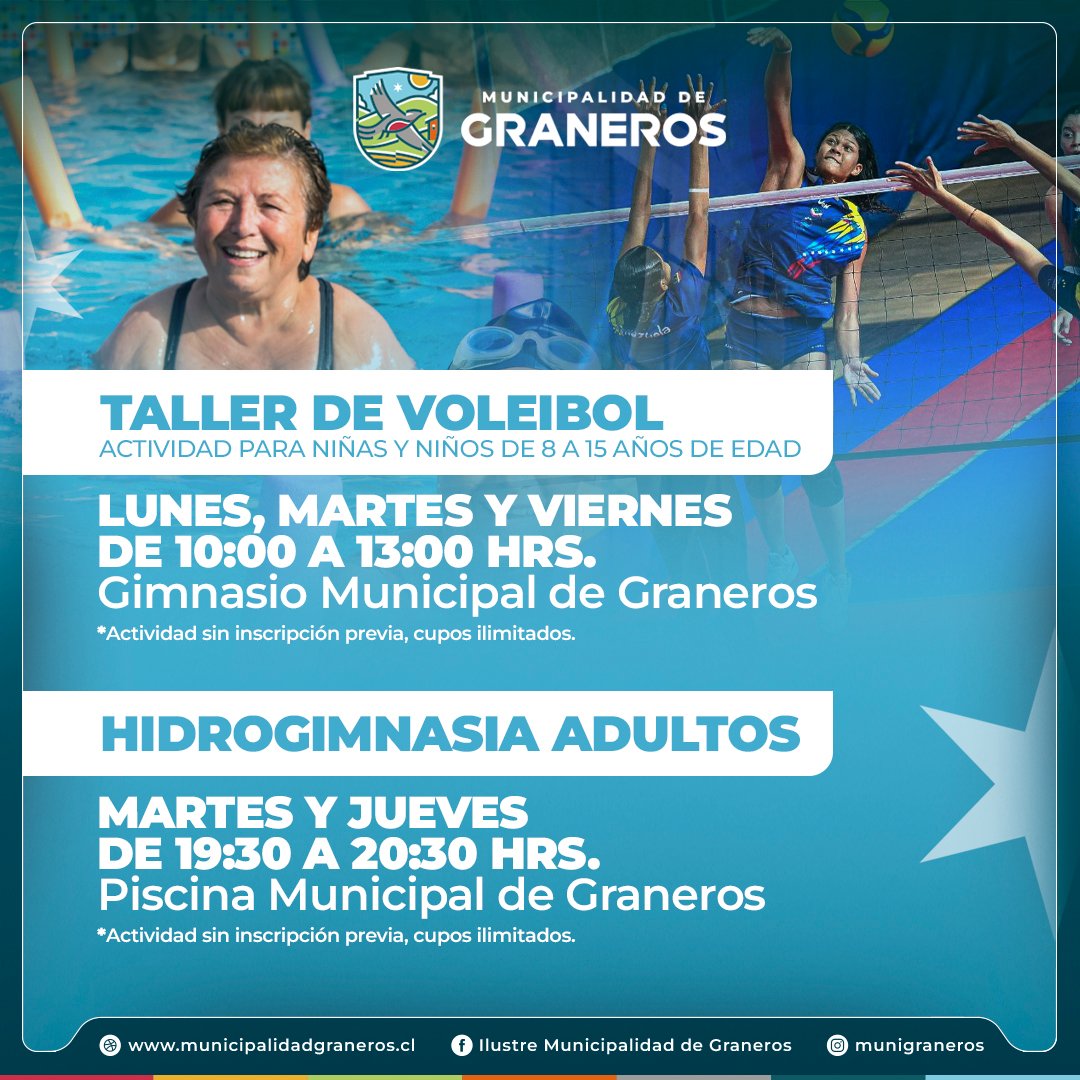 ☀️🏊‍♀️ ESTE VERANO, GRANEROS SE MUEVE 🏐💙.