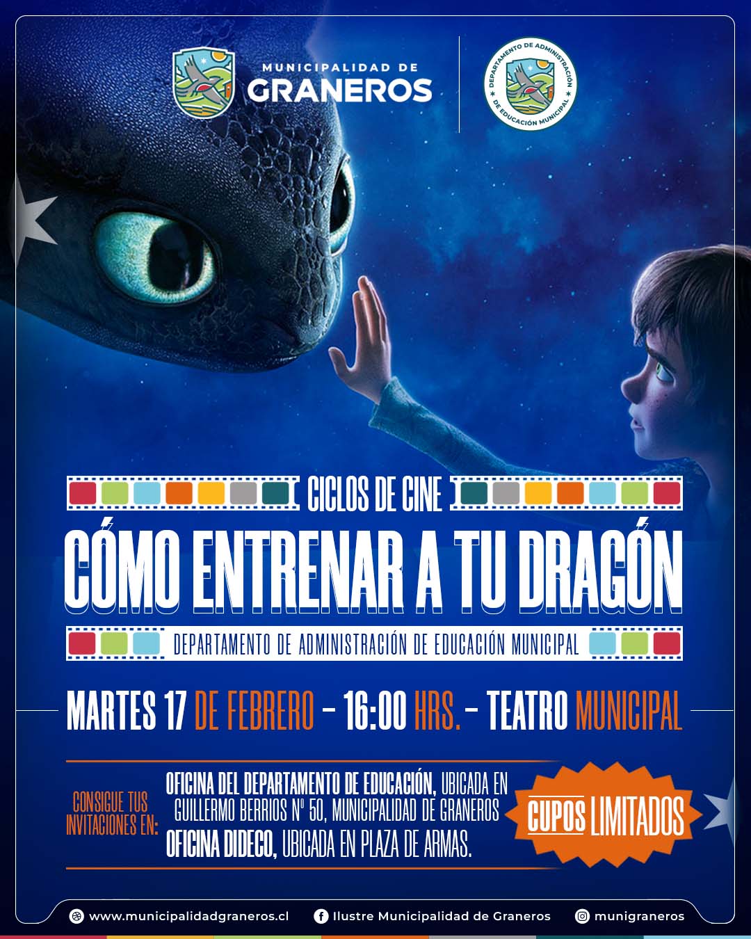 EXITOSO INICIO DE CICLO DE CINE GRATUITO EN GRANEROS