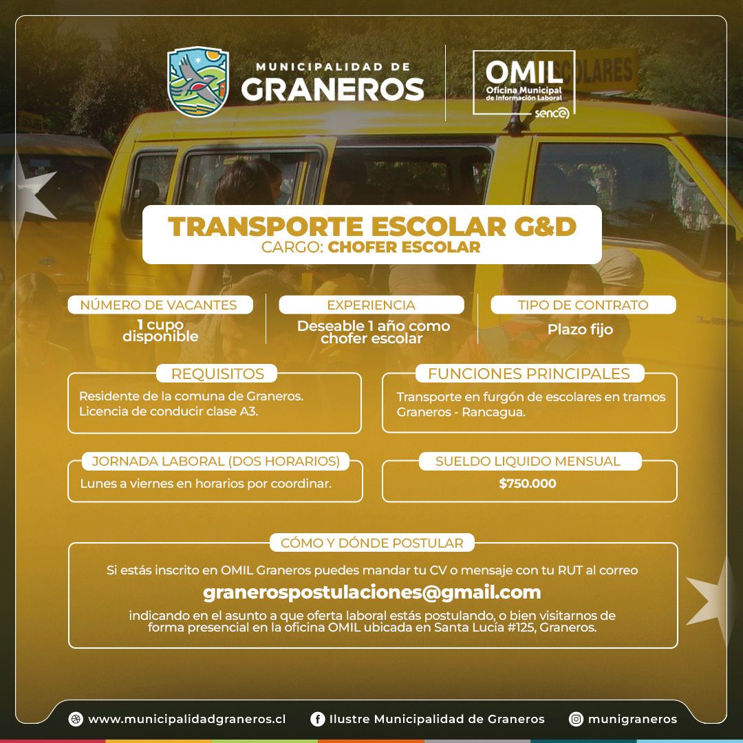 🚍 ¡NUEVA OFERTA LABORAL EN #GRANEROS! — imagen 2